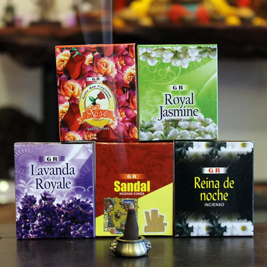 10pcs/box India Cone Incense Small Box Natural Fragrant Spices Jasmine Lavender Vanilla Living Room Buddhism Tower Incense